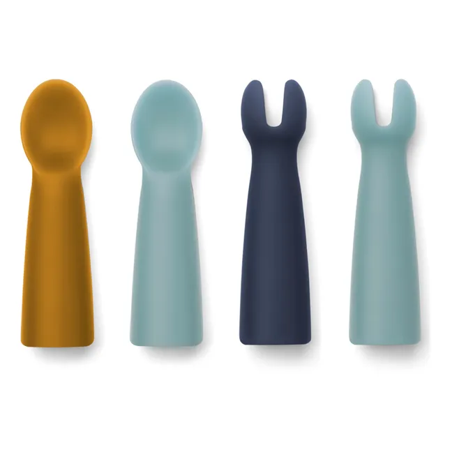 Terra Silicone Baby Cutlery | Blue