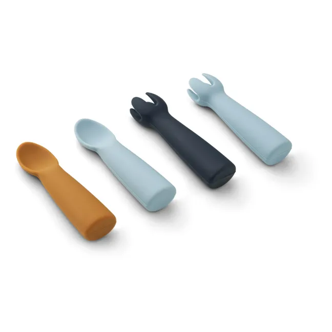 Terra Silicone Baby Cutlery | Blue