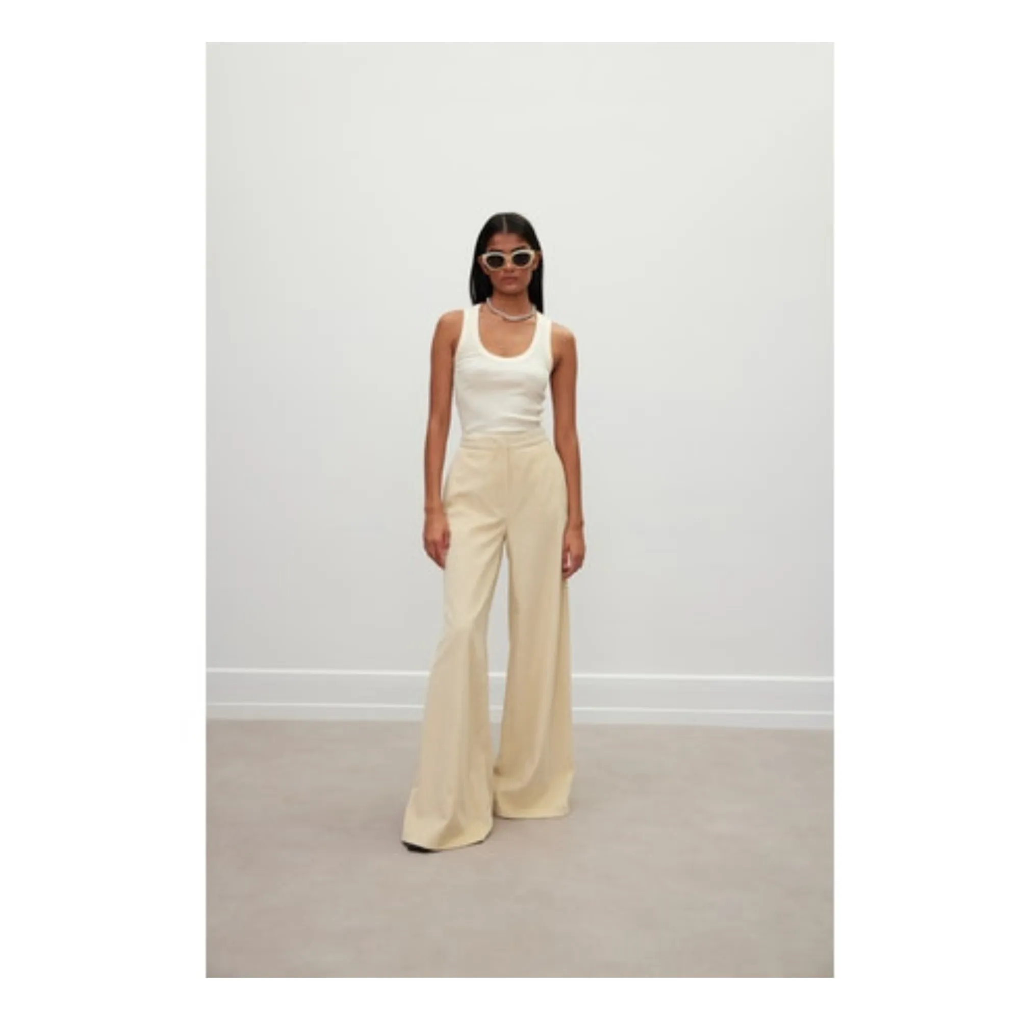 Róhe Women's Ecru Livia Corduroy Flared Trousers