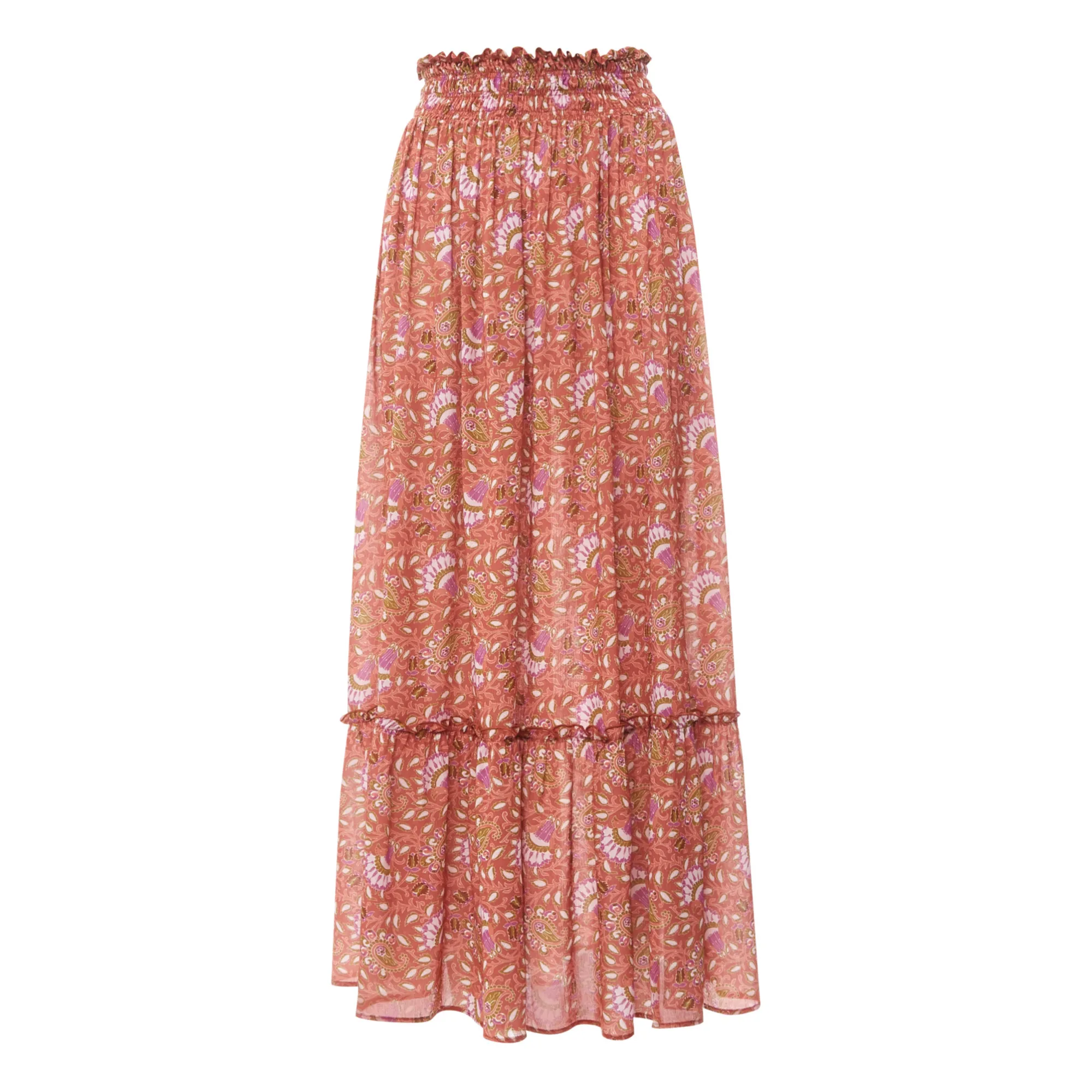 Alma Deia Terracotta Long Skirt
