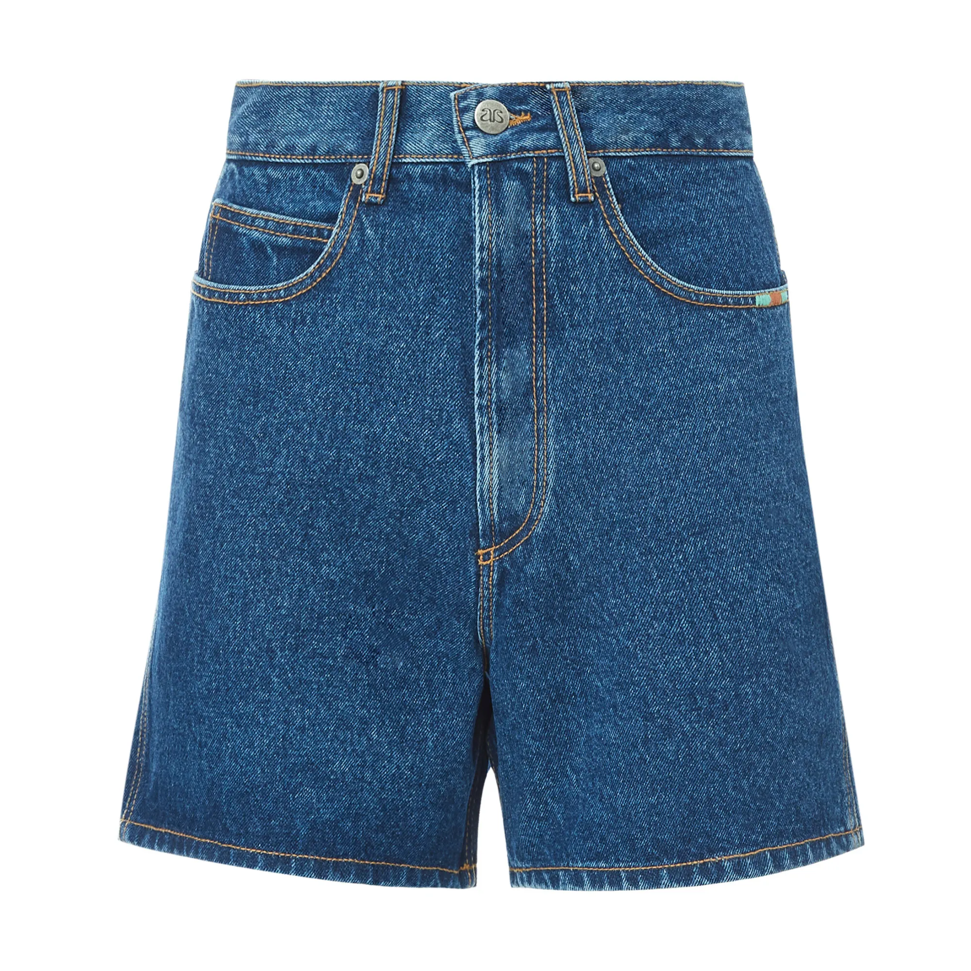 Alma Deia Denim Blue High Waisted Denim Shorts