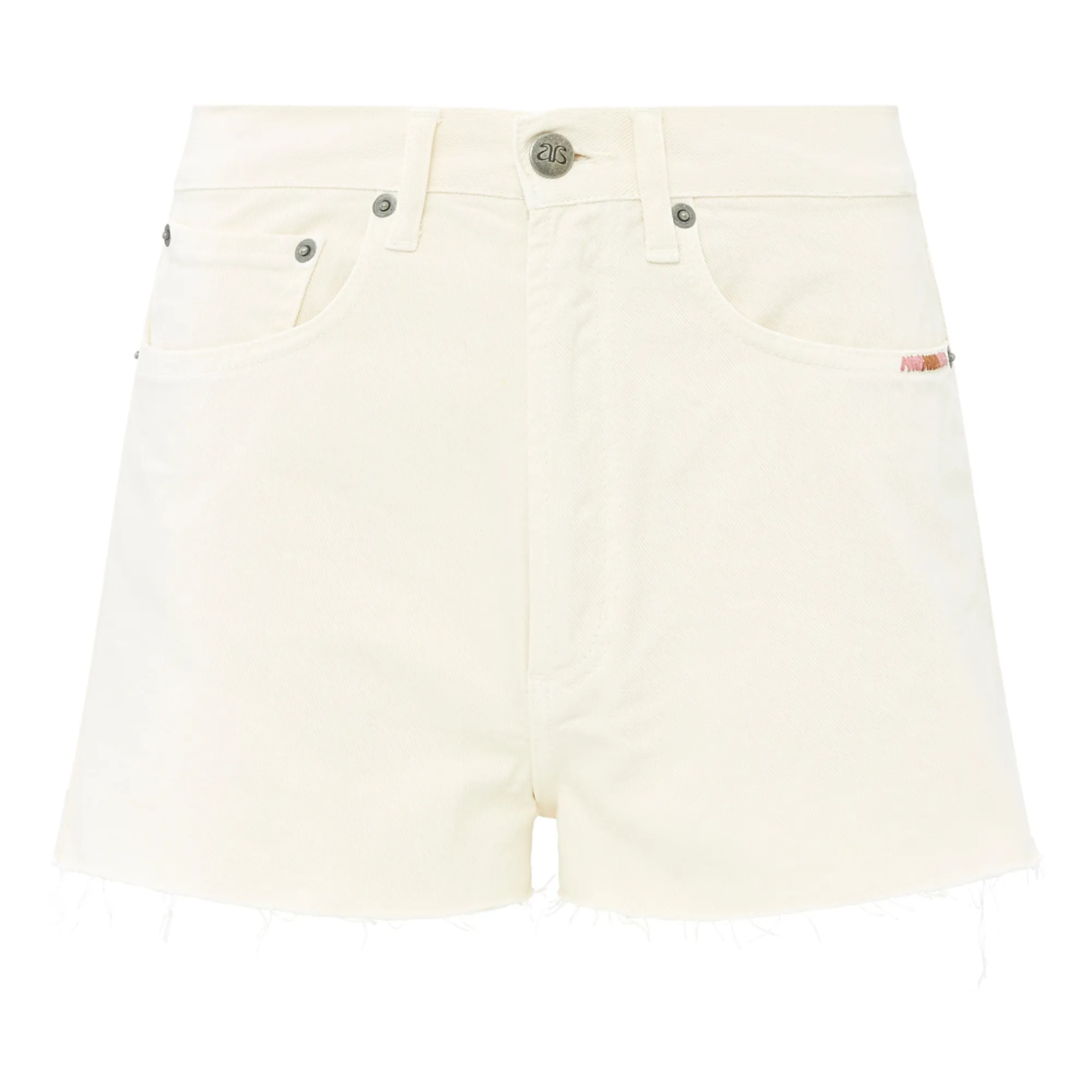 Alma Deia Off White Denim Shorts