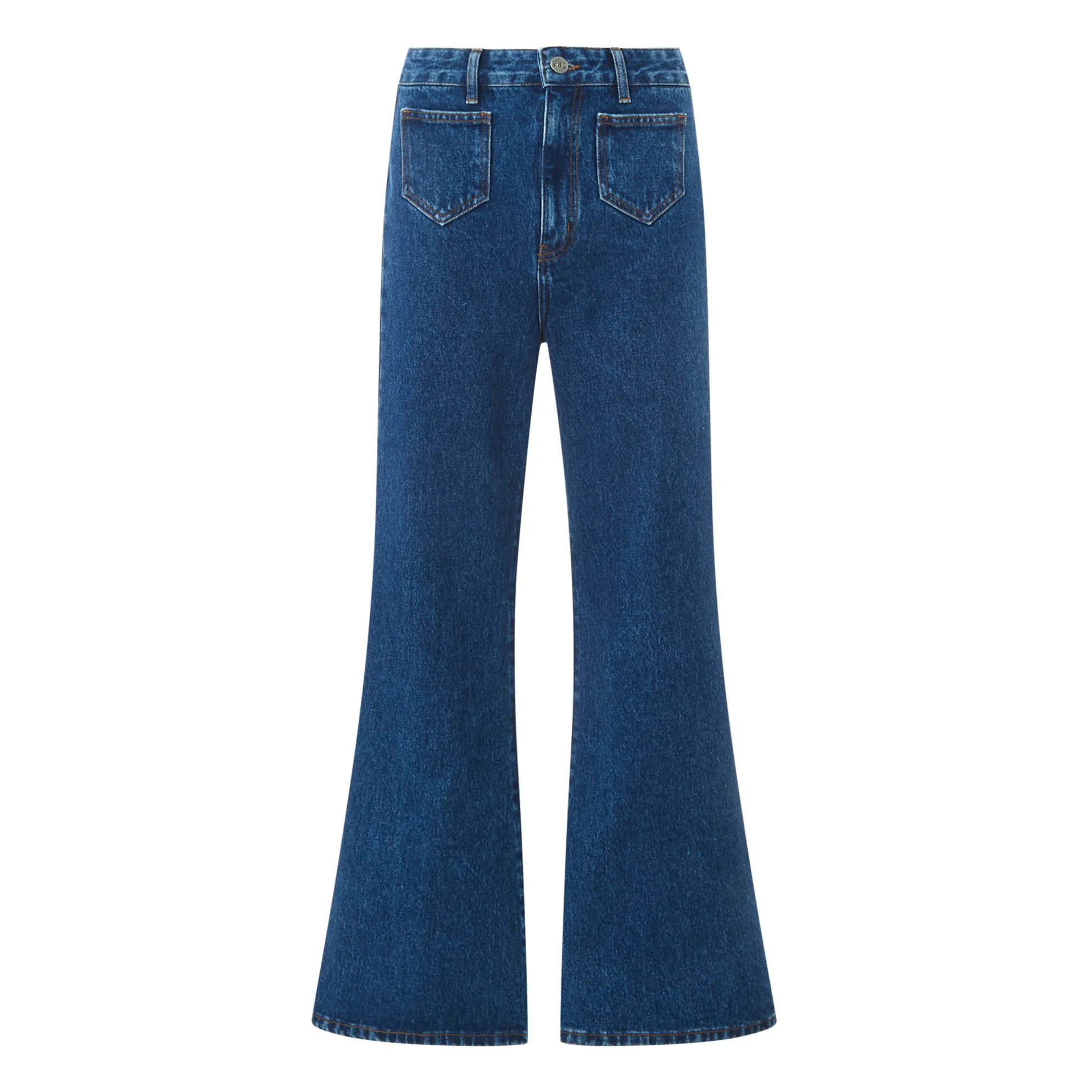 Alma Deia Denim Blue Organic Cotton Flared Jeans