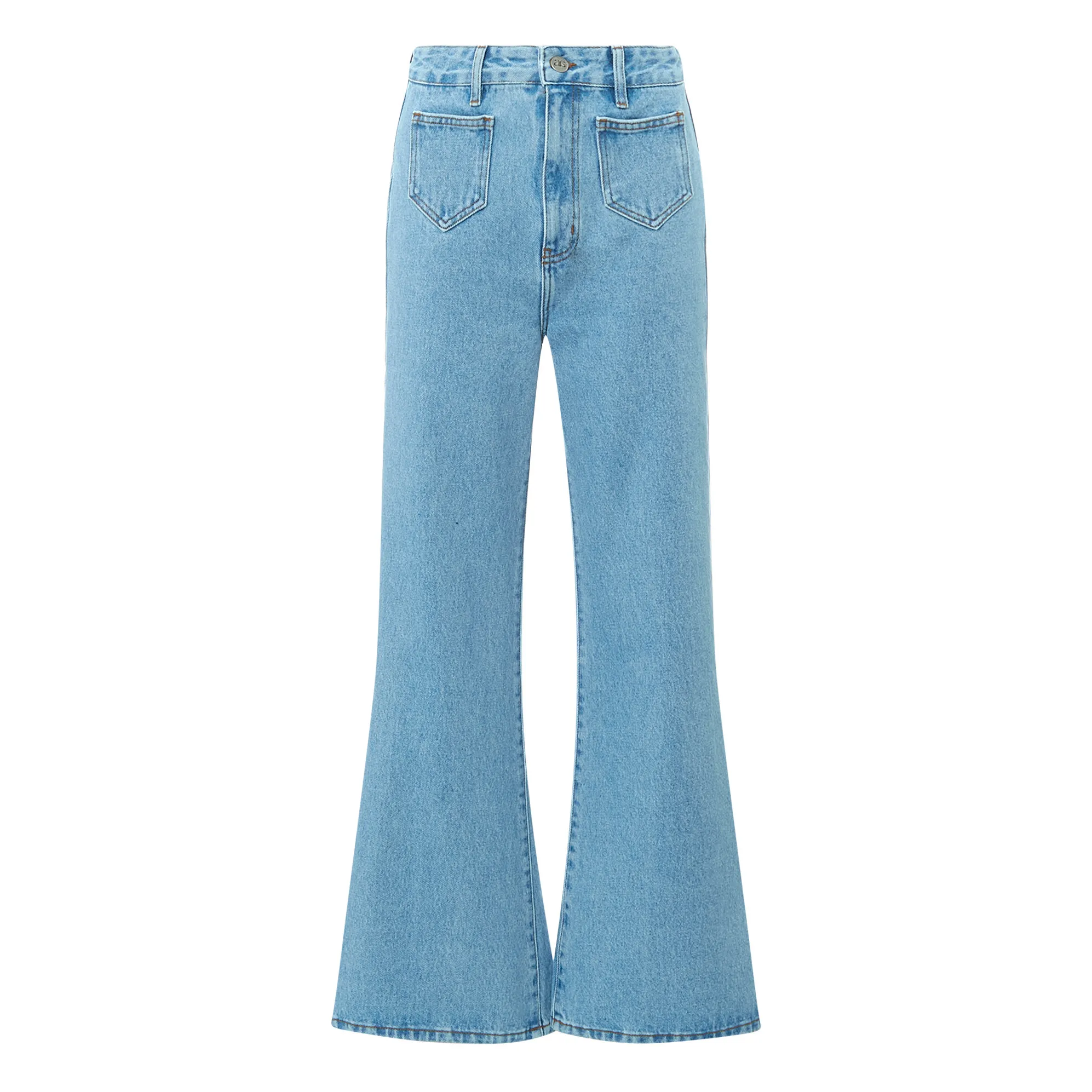 Alma Deia Denim Bleached Organic Cotton Flared Jeans