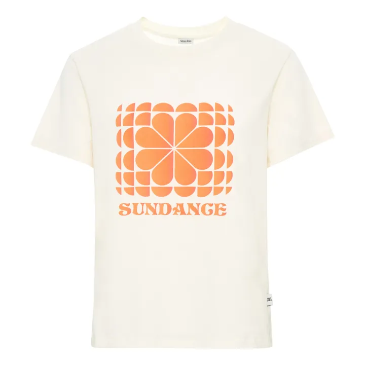 T-Shirt Rosa Imprimé Sundance - Coton Bio | Blanc cassé- Image produit n°0