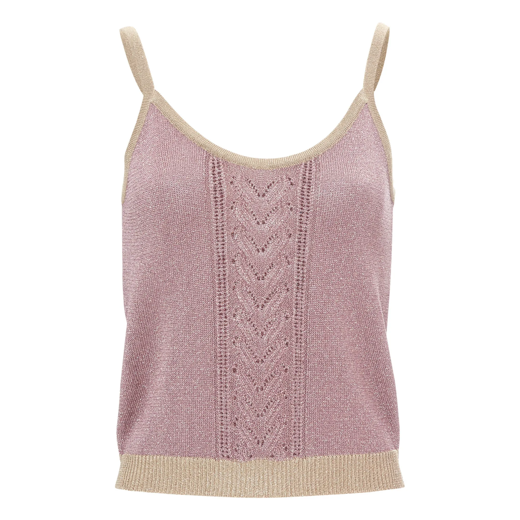 Alma Deia Mauve Lurex Knit Tank Top