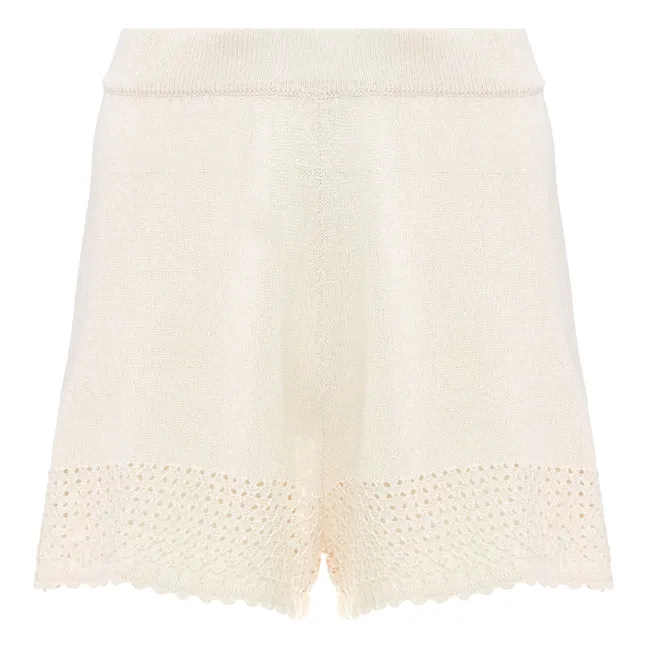 Short Maille Ajourée - Pia | Blanc cassé