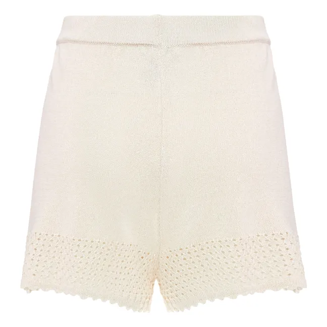 Short Maille Ajourée - Pia | Blanc cassé