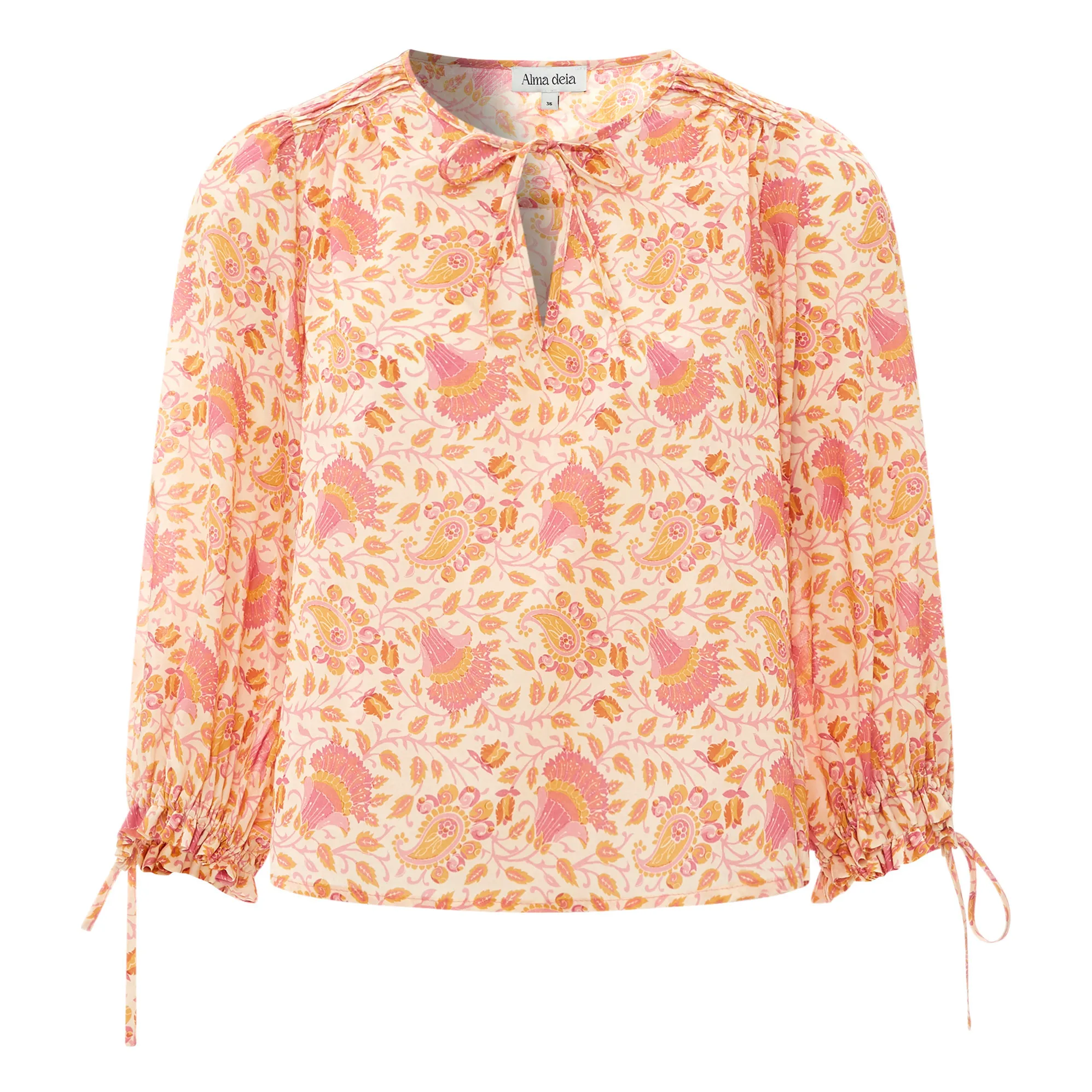 Alma Deia Off White Long Sleeve Cotton Blouse
