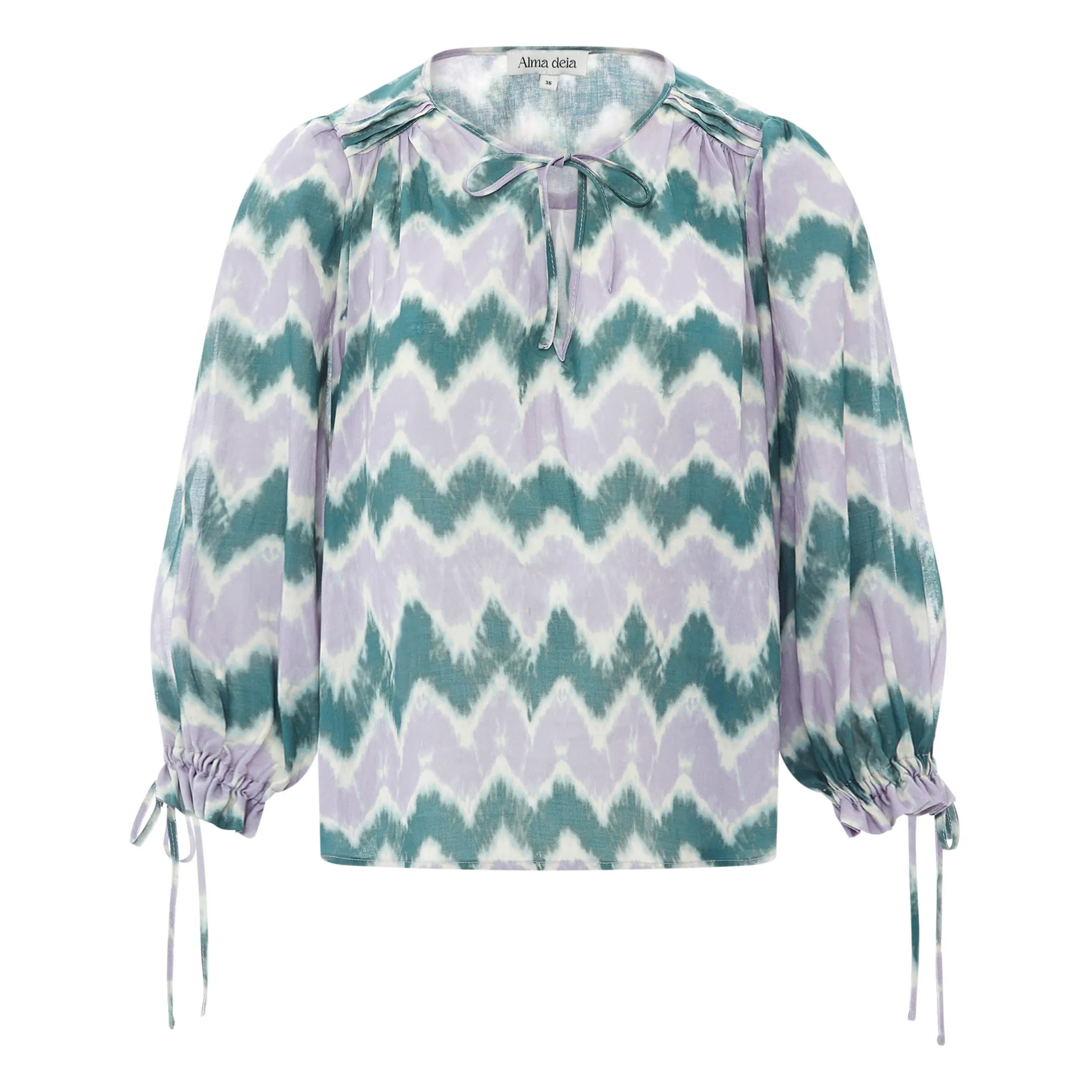 Alma Deia Emerald Green Long Sleeve Cotton Blouse