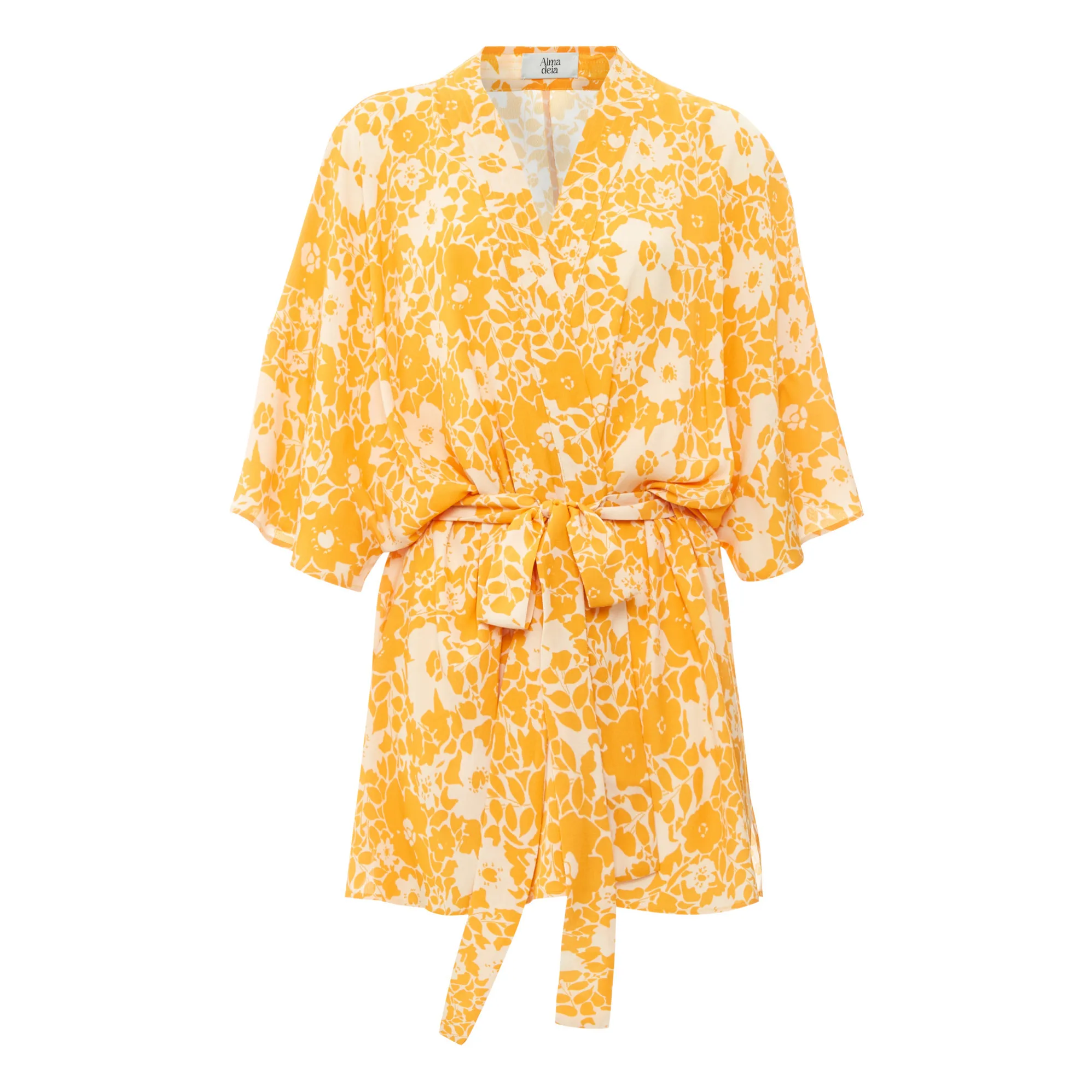 Alma Deia Ochre Short Frilled Sleeve Jacket