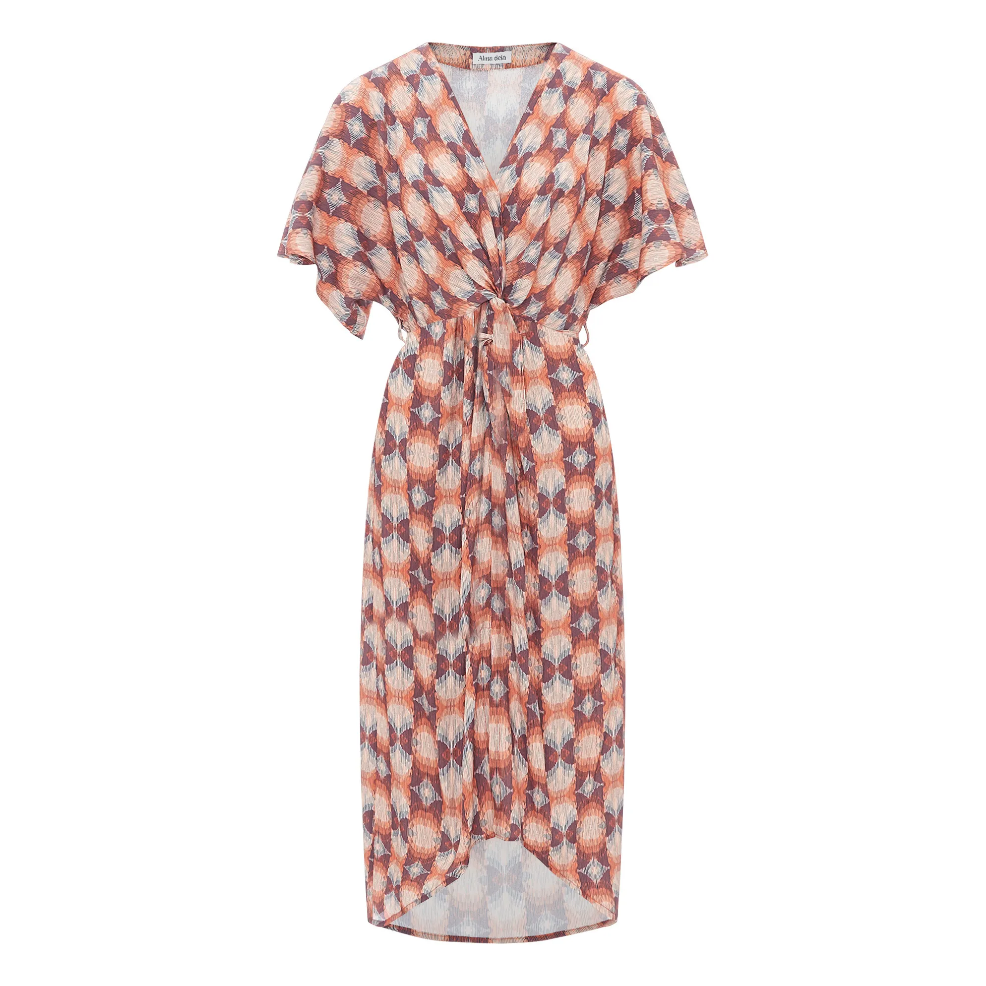 Alma Deia Rust Maxi Drape Dress
