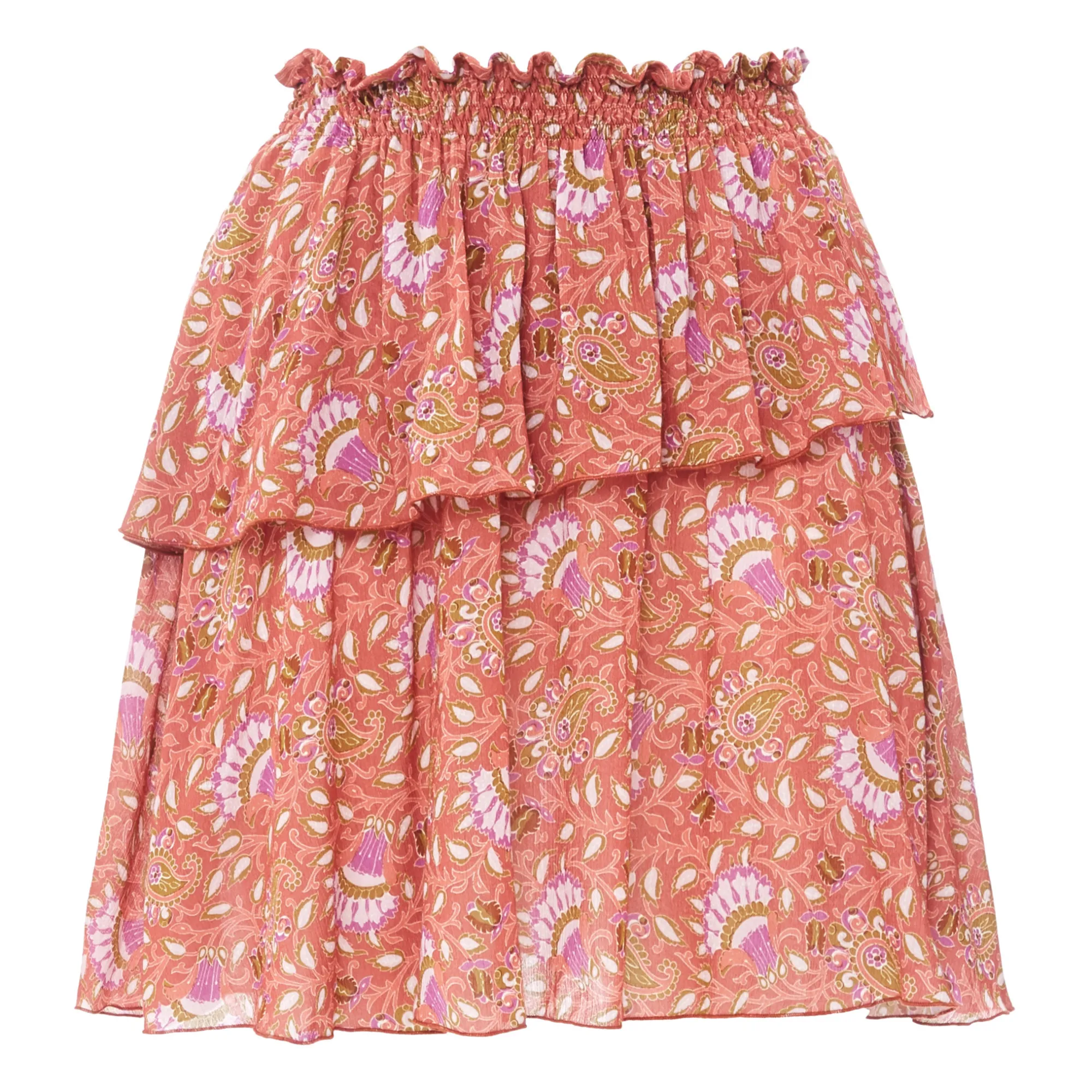 Alma Deia Terracotta Nina Frill Mini Skirt