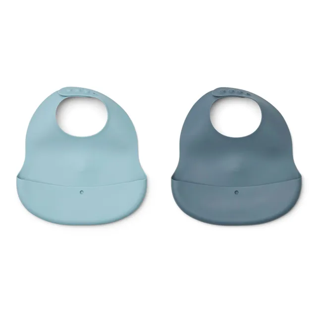 Ember Silicone Bibs - Set of 2 | Blue