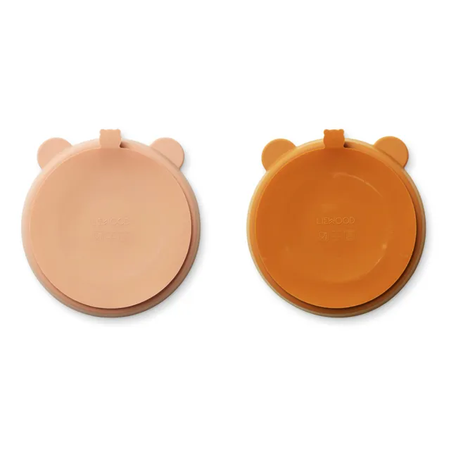 Assiettes antidérapantes Stacy-set de 2 | Rose