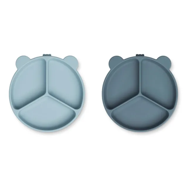 Piatti antiscivolo Stacy - set di 2 | Blu