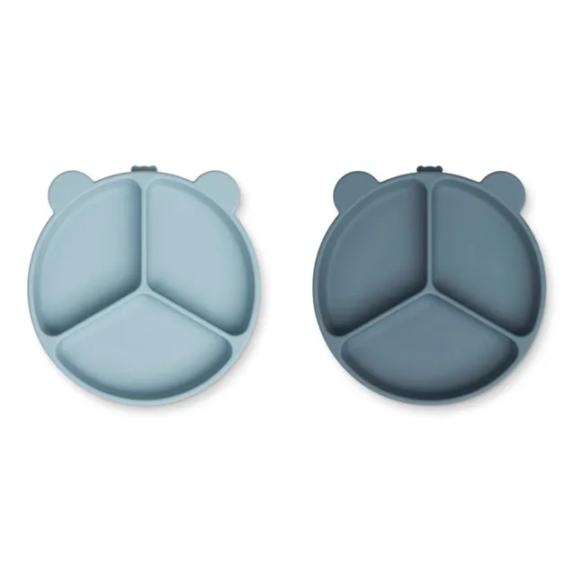 Stacy Non-Slip Plates - Set of 2 | Blue