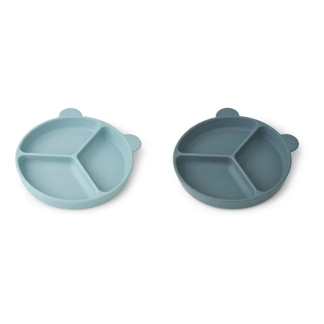 Stacy Non-Slip Plates - Set of 2 | Blue