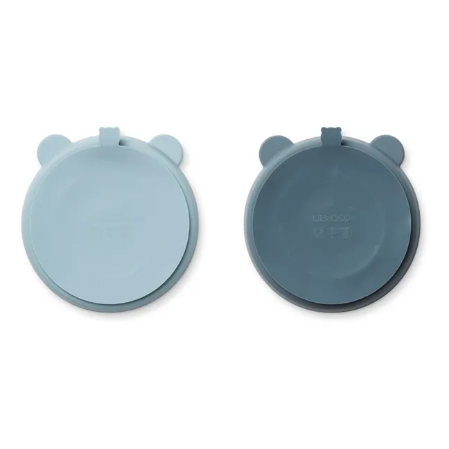 Stacy Non-Slip Plates - Set of 2 | Blue