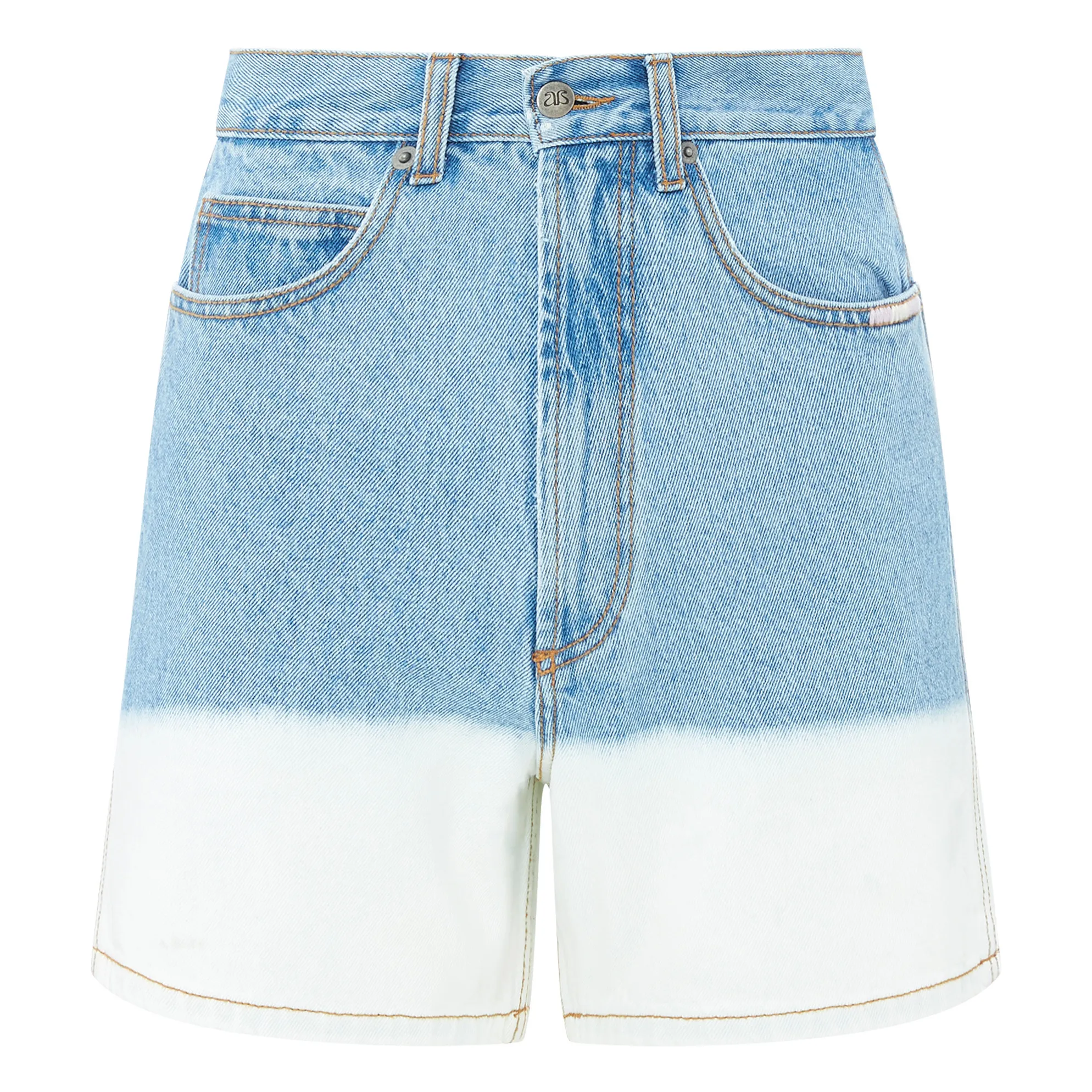 Alma Deia Denim Bleached High Waisted Denim Shorts