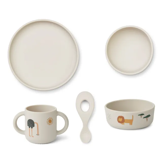 Vivi Silicone Tableware 4-Piece Set | Grey
