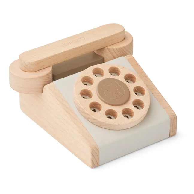 Teléfono clásico de madera Selma | Marrón