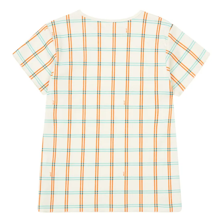 Kariertes T-Shirt Bio-Baumwolle  | Seidenfarben- Produktbild Nr. 3