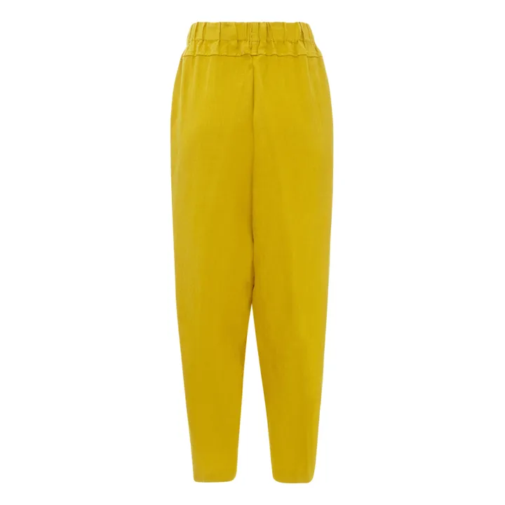 Carpenter Linen Trousers | Yellow- Product image n°1