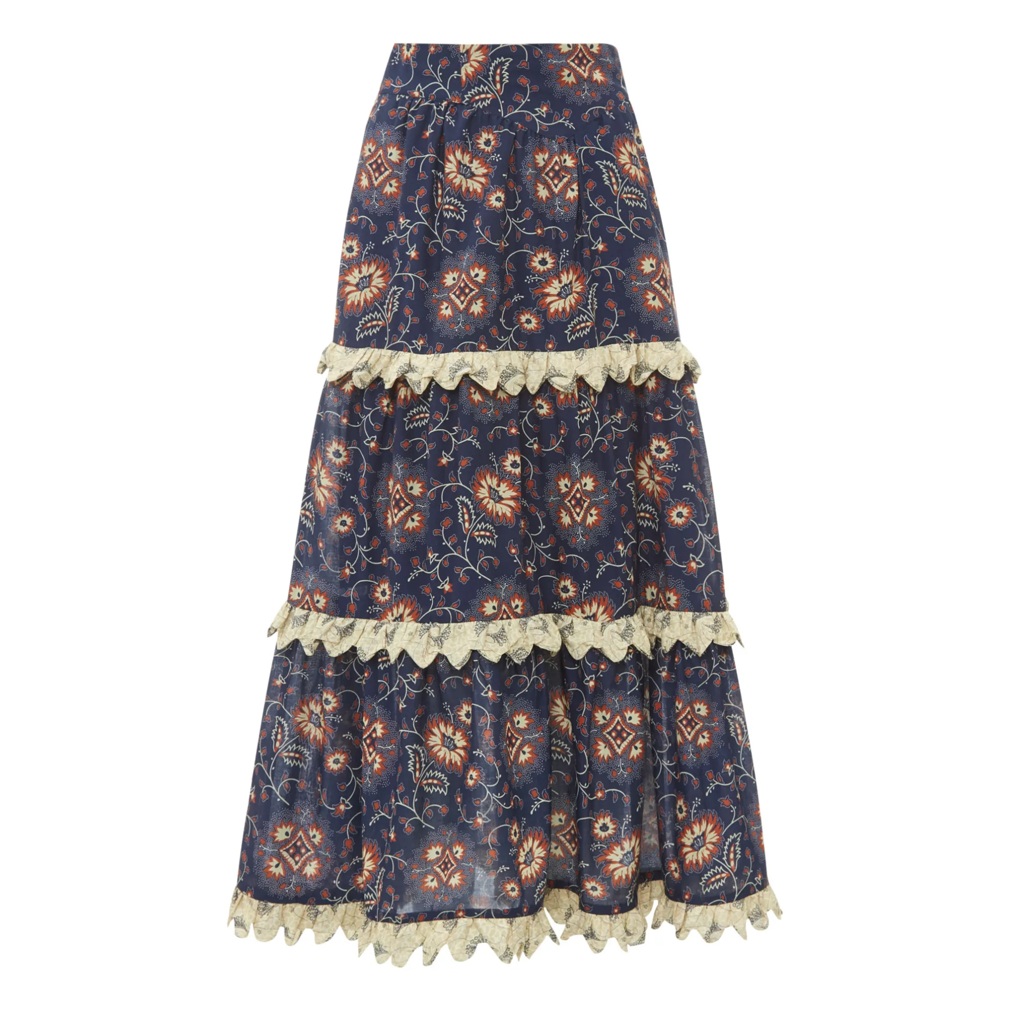 Sea Ny Navy Blue Robina Frill Skirt