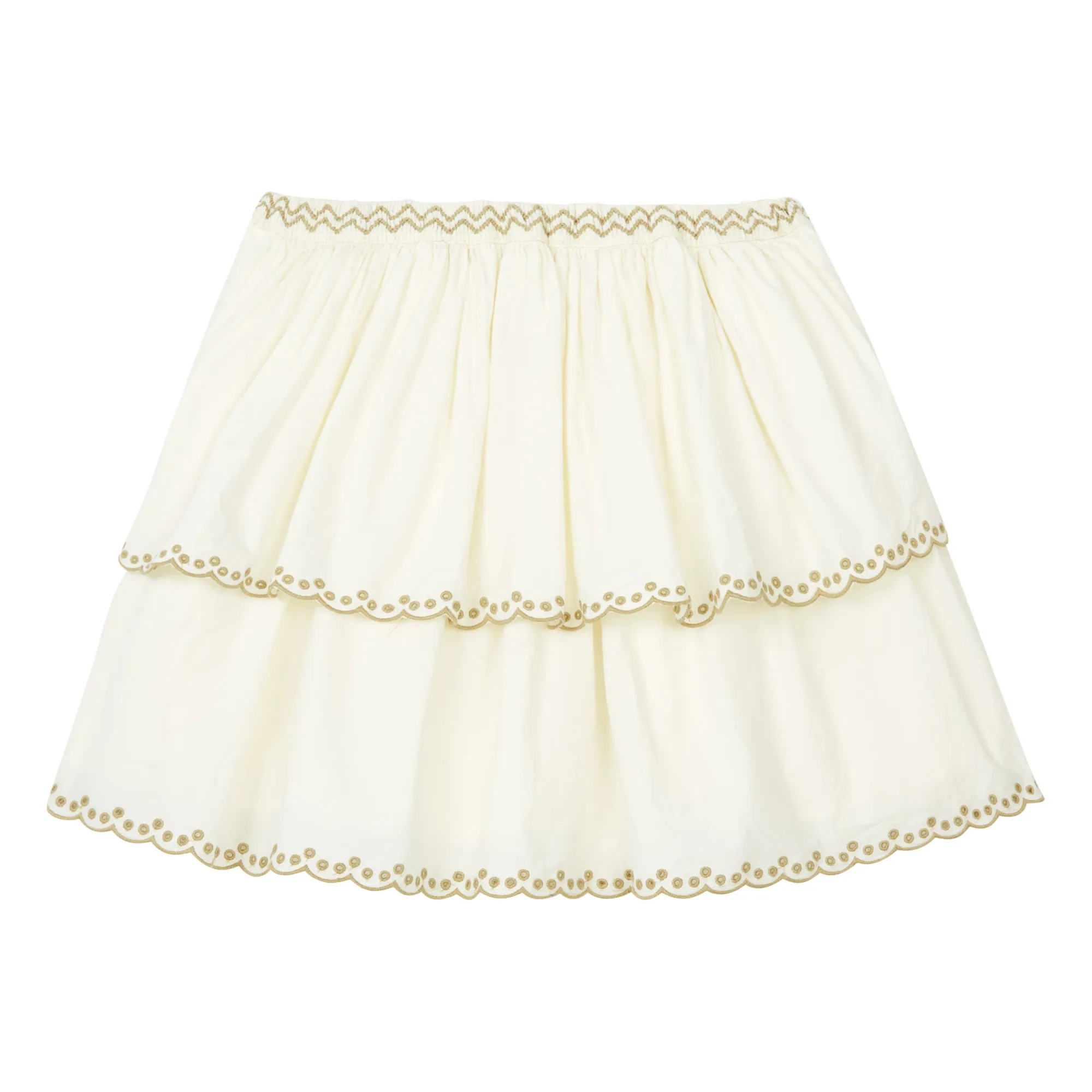 Bonpoint Ecru Belle Embroidered Skirt
