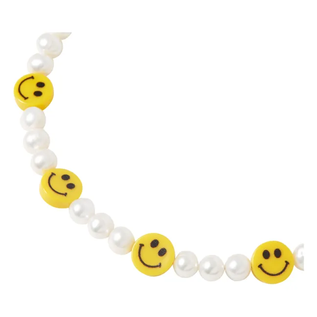 Collier Perles Smiley | Jaune