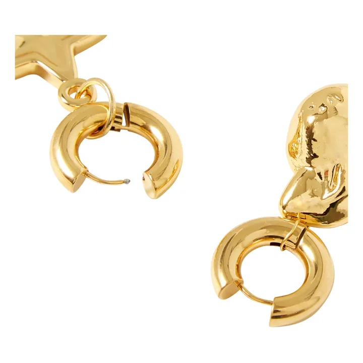 Baroque Pearl and Star Earrings | Gold- Product image n°4