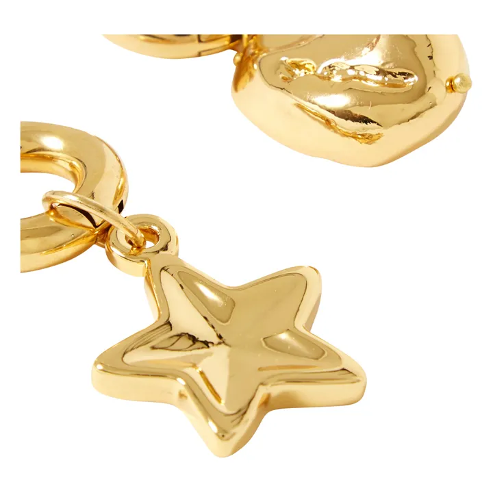 Baroque Pearl and Star Earrings | Gold- Product image n°5