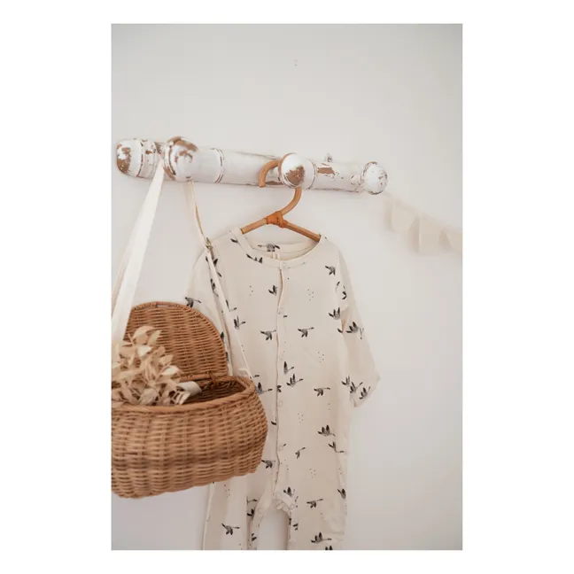Pyjama mit Füßchen aus Jersey Amalia Gans | Sandfarben