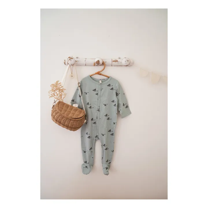 Pyjama mit Füßchen aus Jersey Amalia Gans | Hellblau- Produktbild Nr. 1