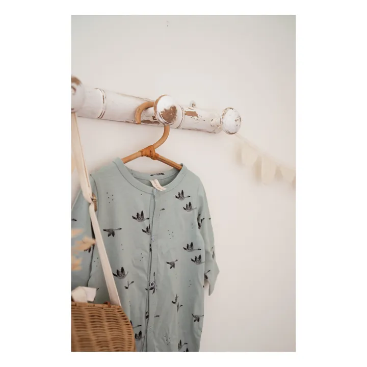 Pyjama mit Füßchen aus Jersey Amalia Gans | Hellblau- Produktbild Nr. 2