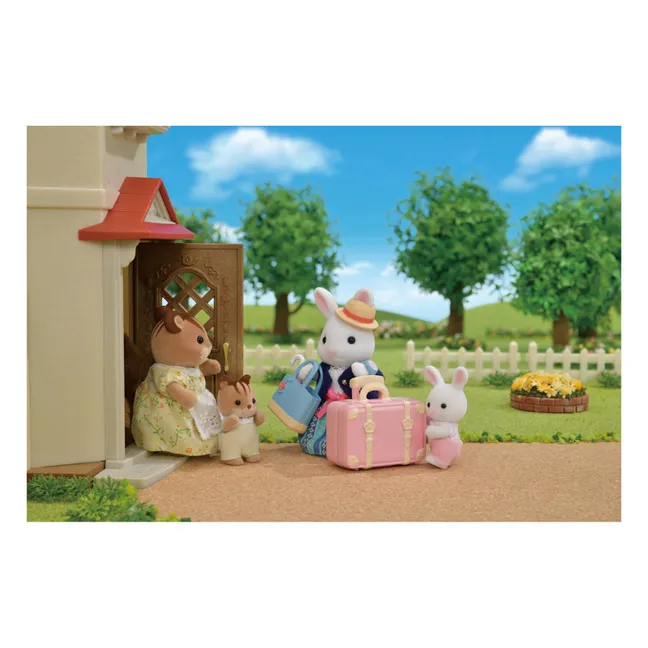 Mother Snow Rabbit and Suitcase