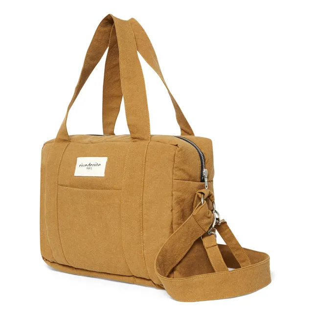 Borsa-fasciatoio, modello: Mini Darcy, in cotone riciclato | Tabacco