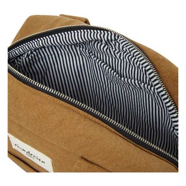 Wickeltasche Mini Darcy aus recycelter Baumwolle | Tabak