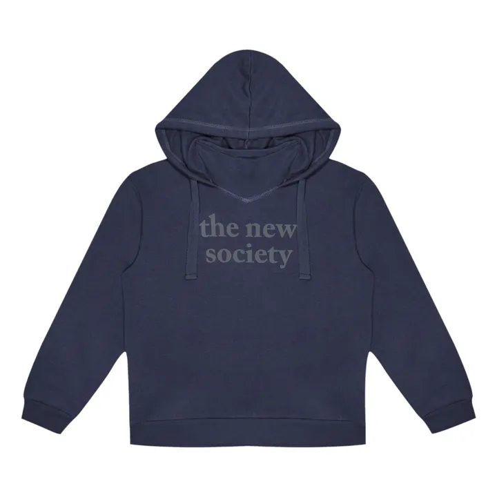 Hoodie Logo Flock | Bleu marine- Image produit n°0
