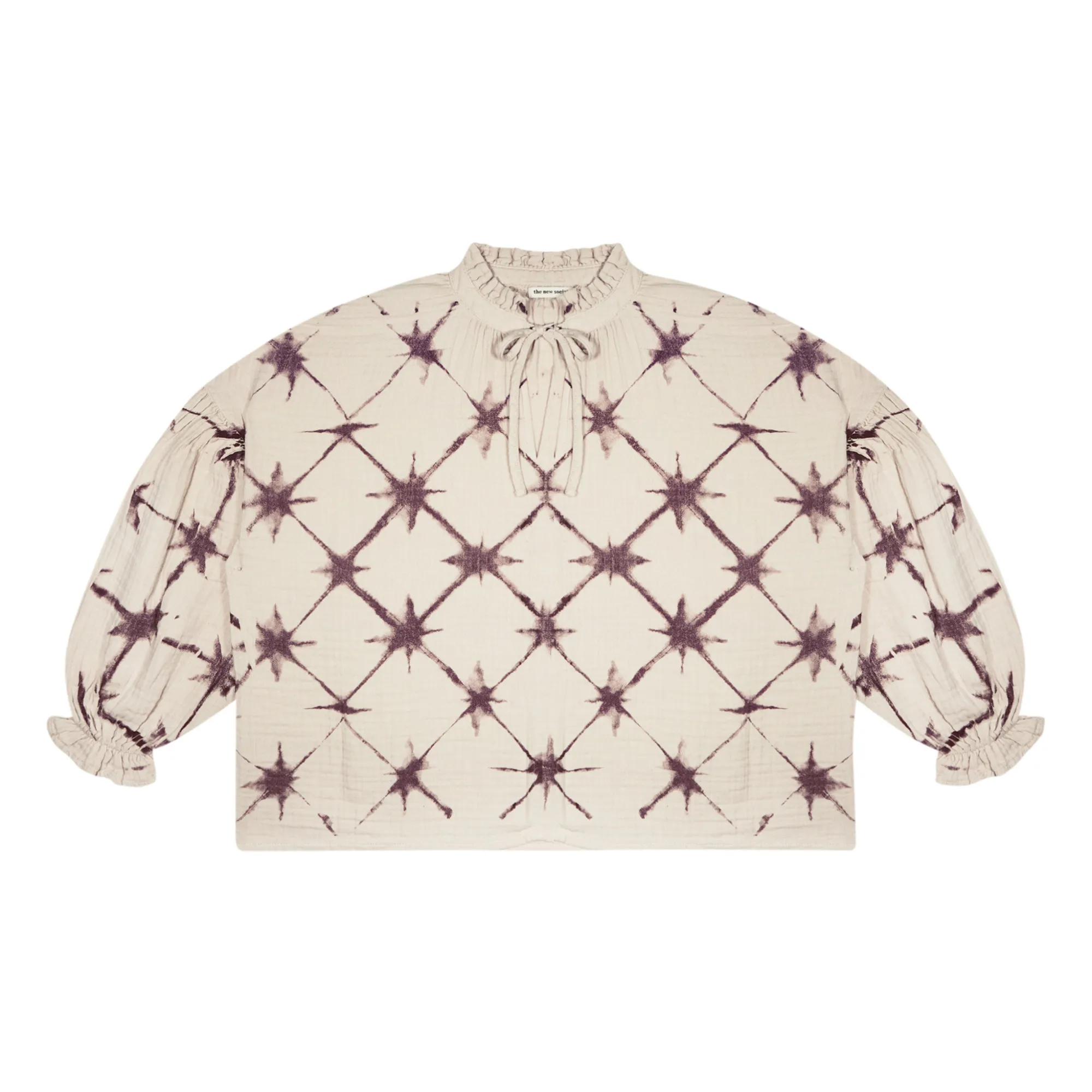The New Society Beige Olivia Organic Cotton Tie-Dye Blouse