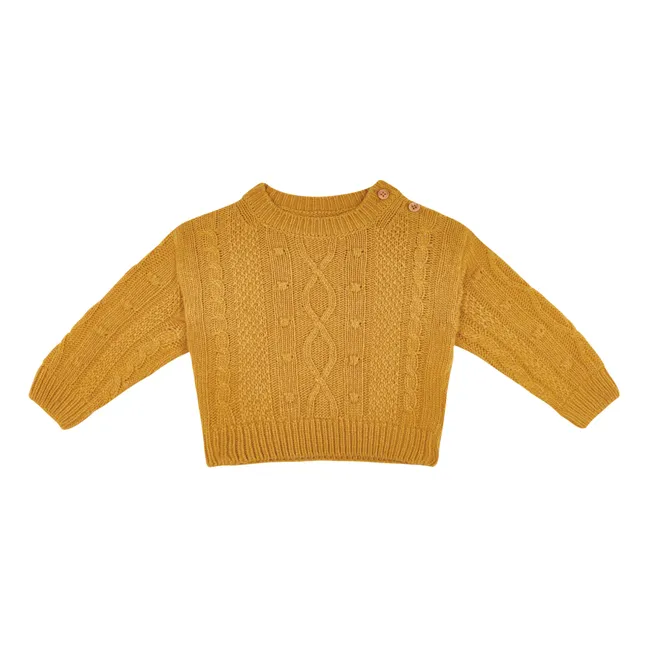 Pull Bébé Lourdes | Jaune moutarde