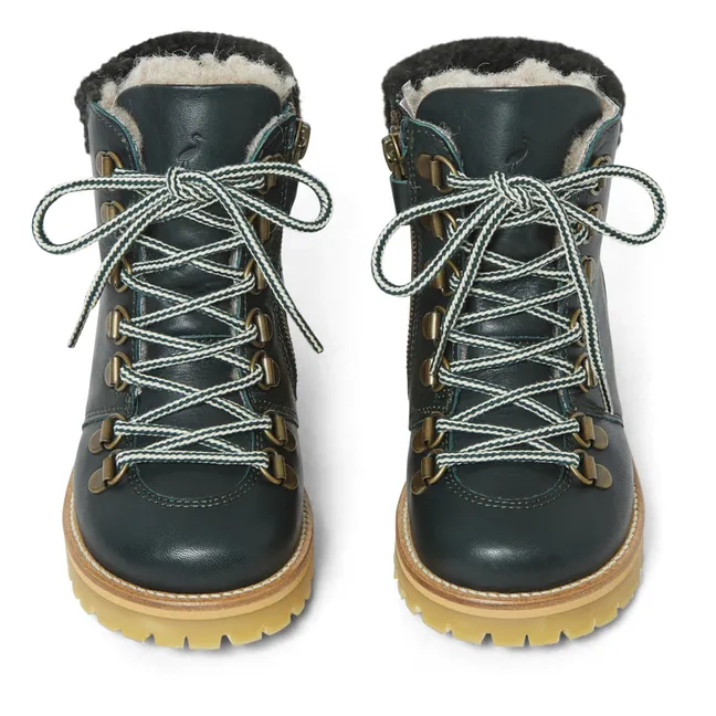 Winter Shearling Lined Boots | Dark green