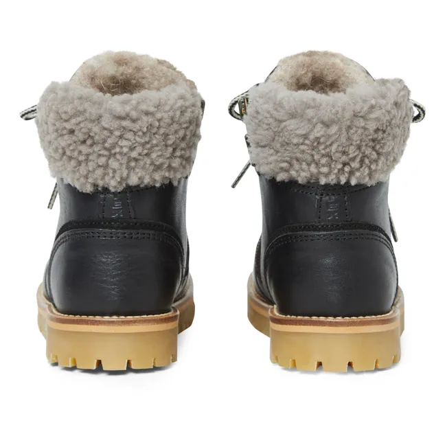 Gefütterte Boots Shearling Winter | Schwarz