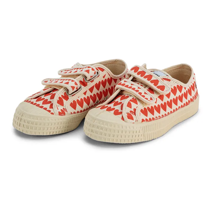 Zapatillas con velcro Corazones | Rojo- Imagen del producto n°0