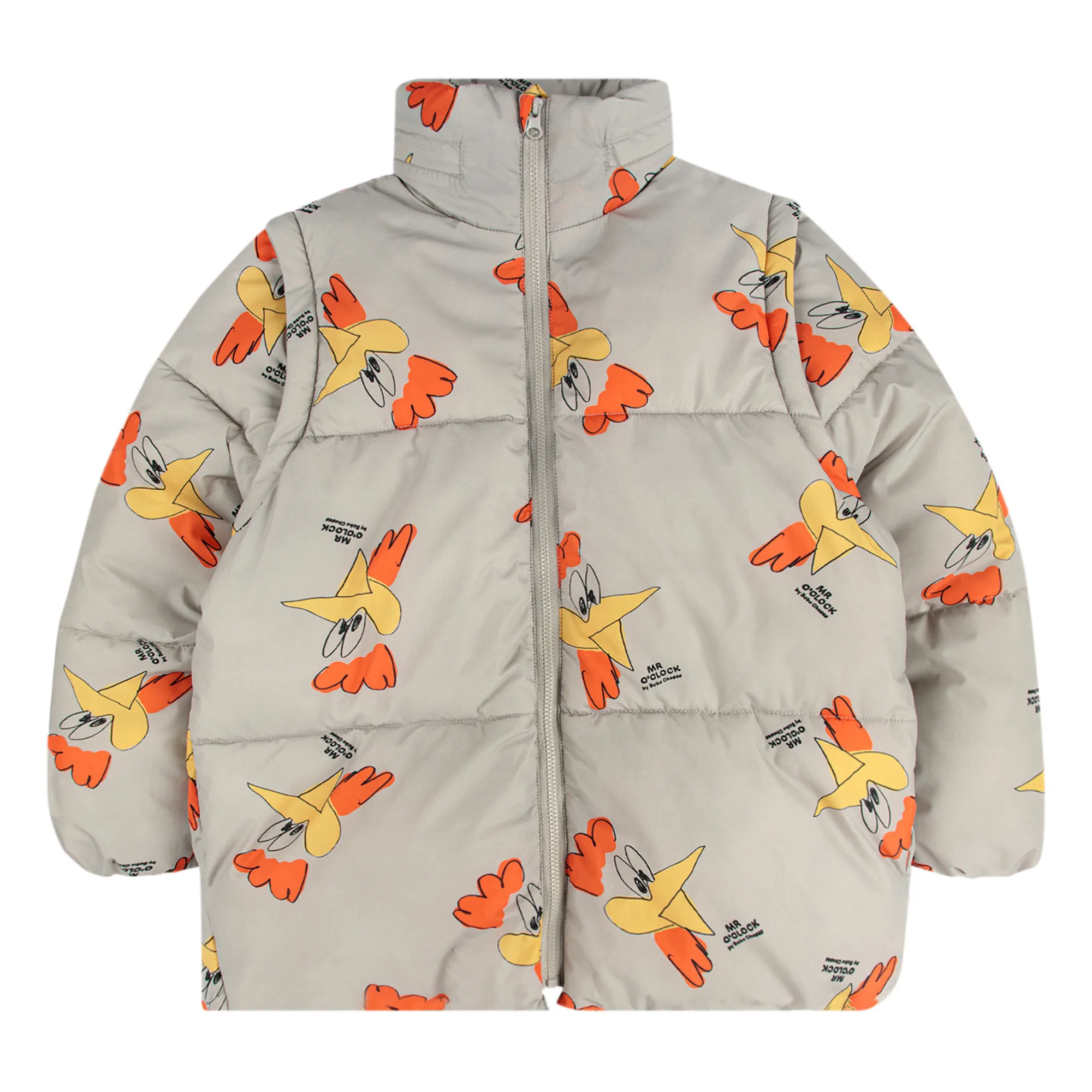 Bobo Choses Grey Recycled Material Rooster Puffer Jacket