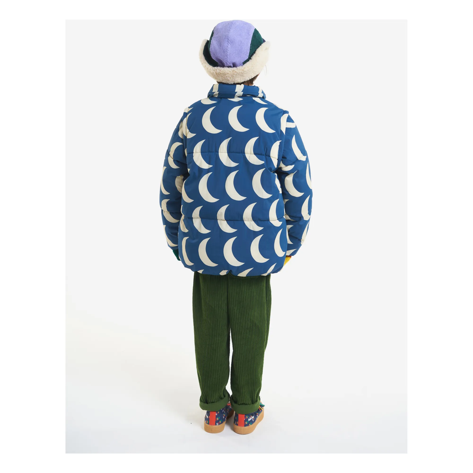 Doudoune Matières Recyclées Lunes | Bleu- Image produit n°3