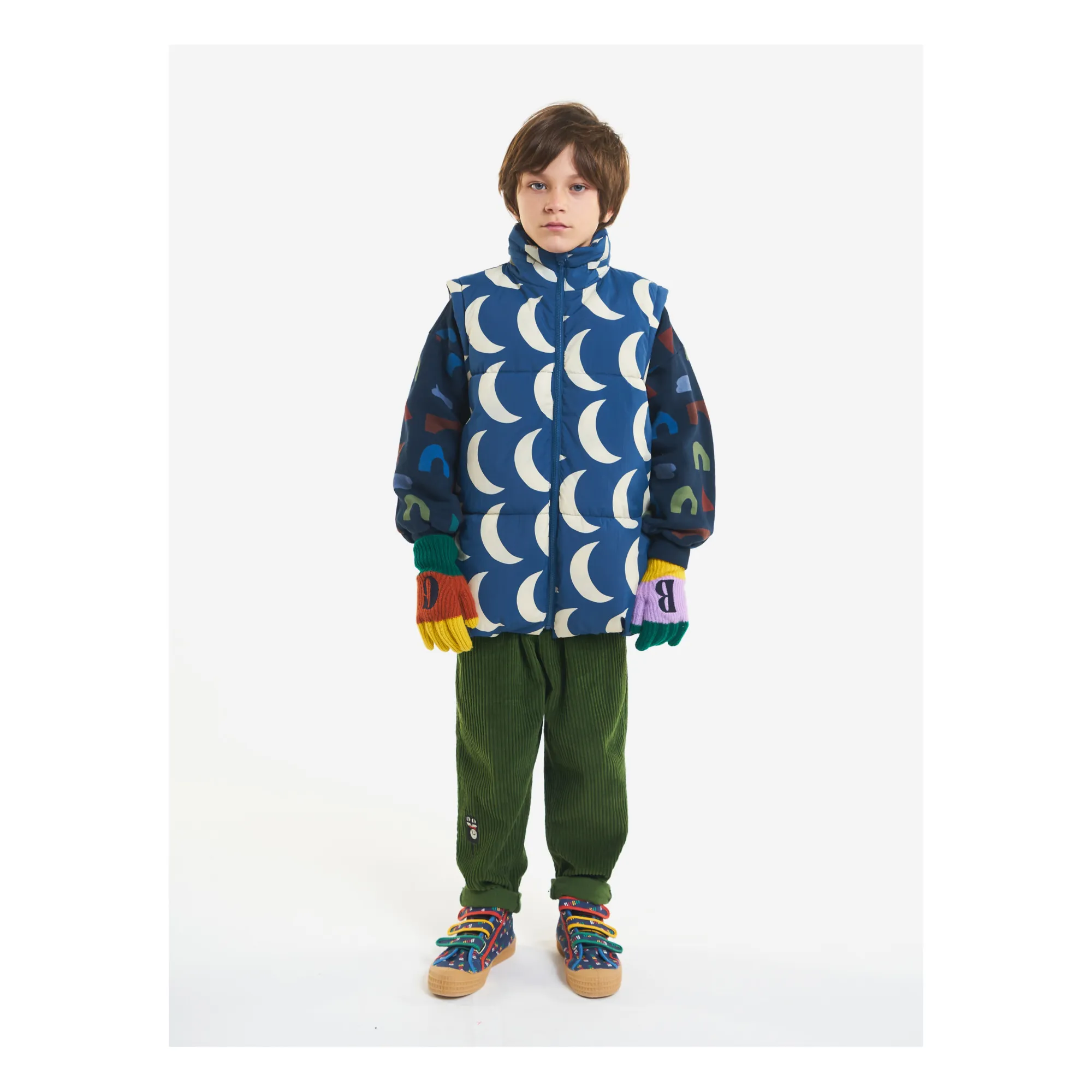 Doudoune Matières Recyclées Lunes | Bleu- Image produit n°6