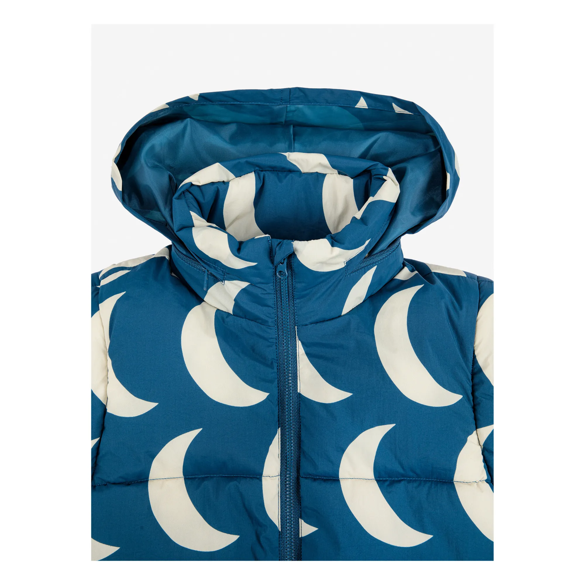 Recycled Material Moon Puffer Jacket | Blue