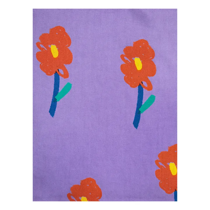 Robe Coton Responsable Fleurie | Mauve- Image produit n°5